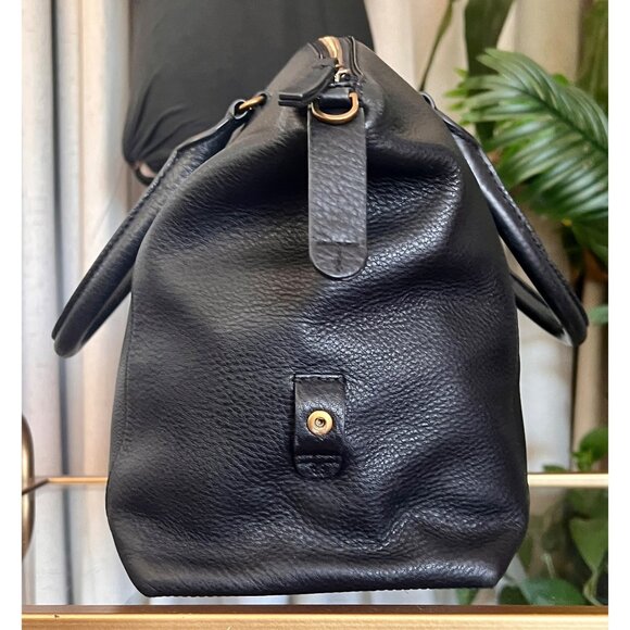 AUTHENTIC TORY BURCH BLACK LEATHER LIMITED EDITION MOON TOTE - Picture 4 of 7